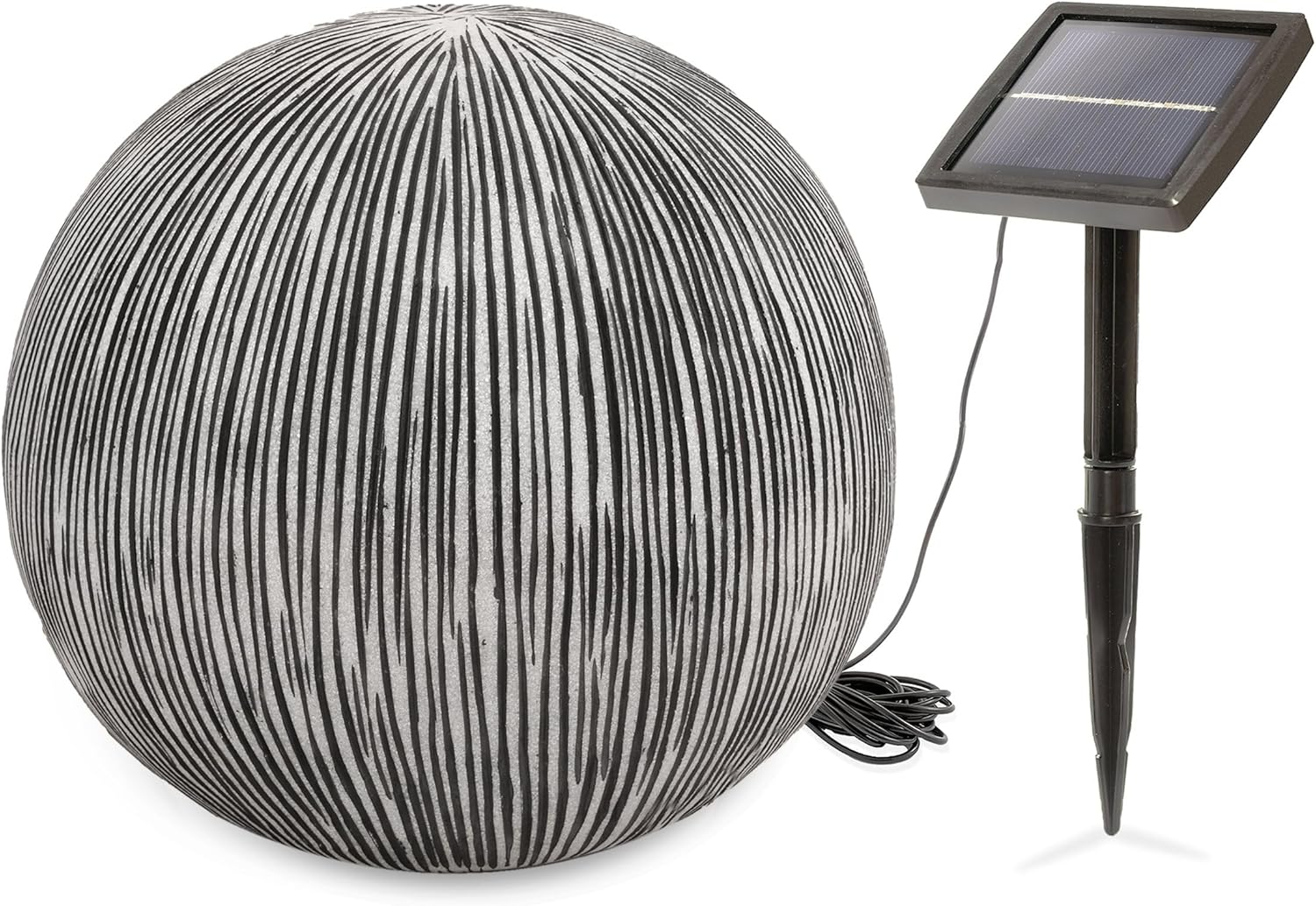 Esotec Leuchtkugel Solarkugel für außen, Sandstein-Optik, Solarlampe für außen, Leucht-Kugel Kugelleuchte Solarlampe wetterfest winterfest ⌀=27 cm 102676