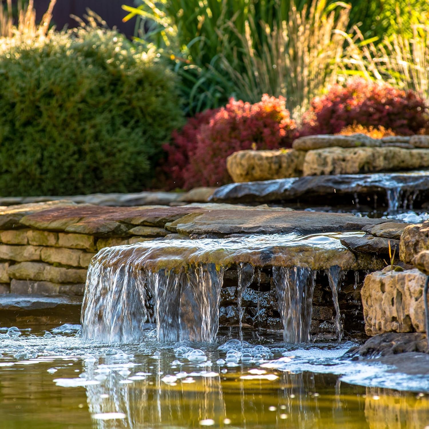 Esotec Solar Bachlaufset Waterfall 50 2500 Pro, Komplettset, Bachlaufpumpe 2500l/h, Erdspieß, Solarmodul 50W, Solarbrunnen, DIY Wasserspiel Garten, Vogeltränke, Wasserfall, außen, 101960 — Ansicht 4