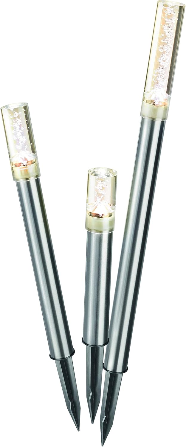 Esotec Solar Designleuchten TrioSticks Lichtfarbe 2800K warmweiß Solarlampen Gartenleuchten, 102601