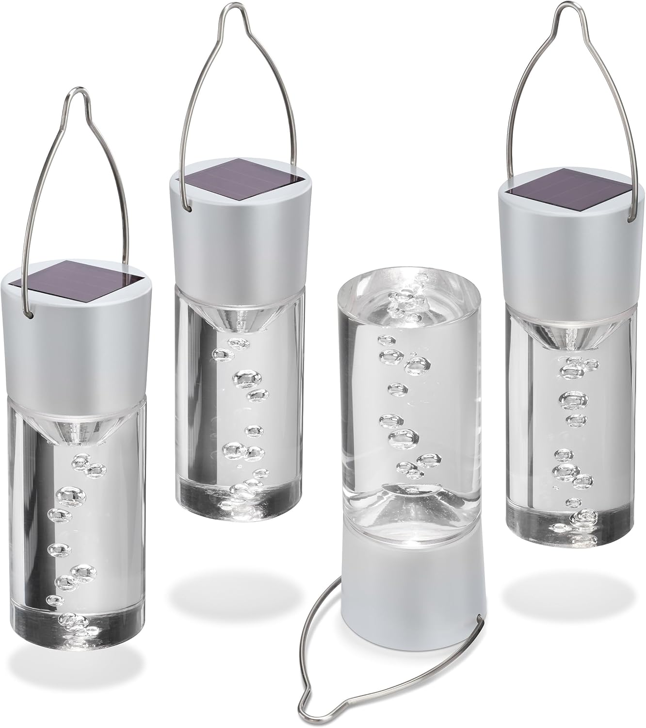Esotec Solar Hängeleuchten Smart Sticks 4er Set – Bernsteinfarbenes LED Licht 1800K, Solarleuchten für außen wetterfest, Garten Deko Balkon Terrasse 103308 — Ansicht 5