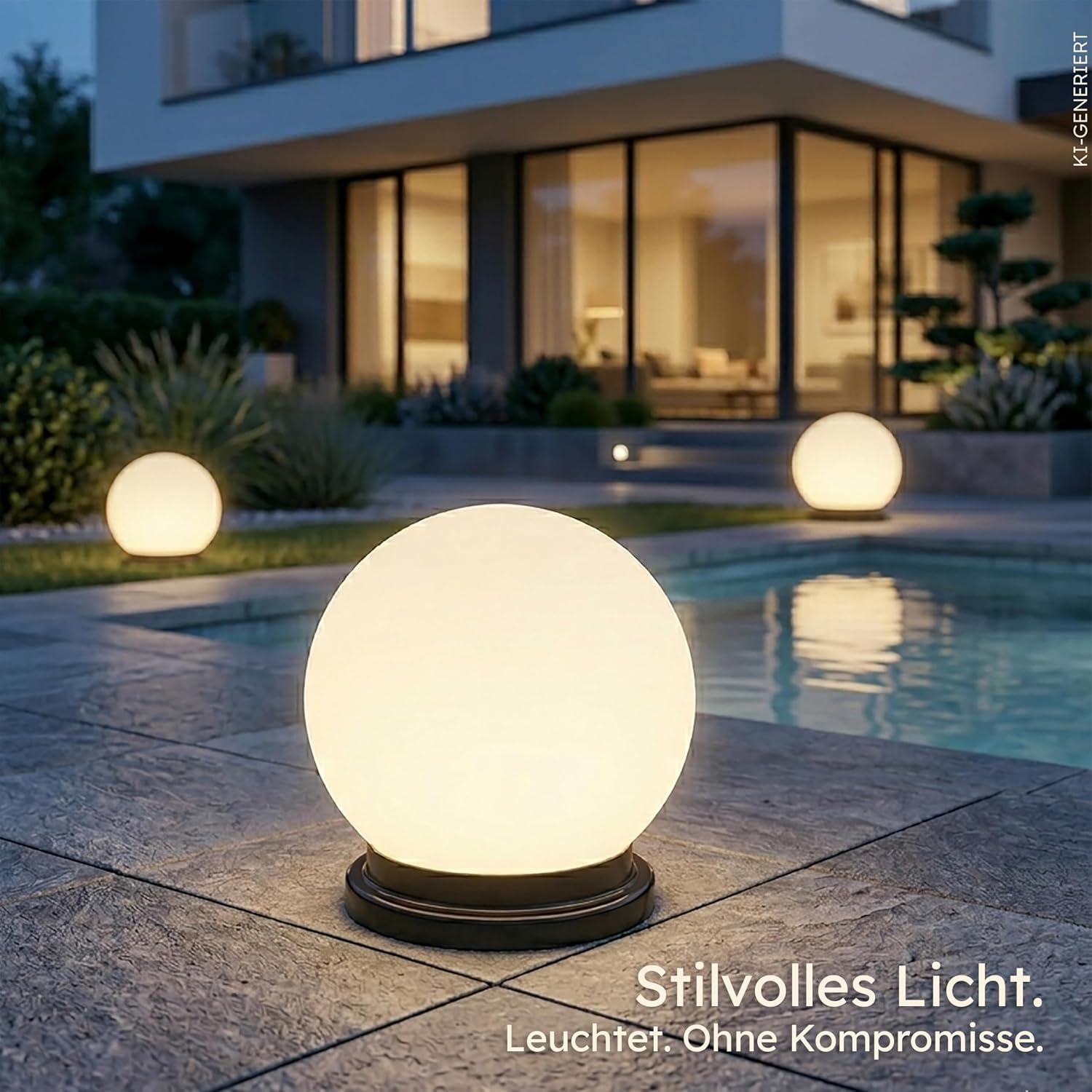 Esotec Solar Leuchtkugel Liana 20 CCT, multicolor, Fernbedienung, Li-Ion Akku, Erdspieß oder Schraubbefestigung, RGB LED Gartenkugel, Solarkugel, IP44, wetterfest, winterfest, außen, 20cm, 102638 — Ansicht 2