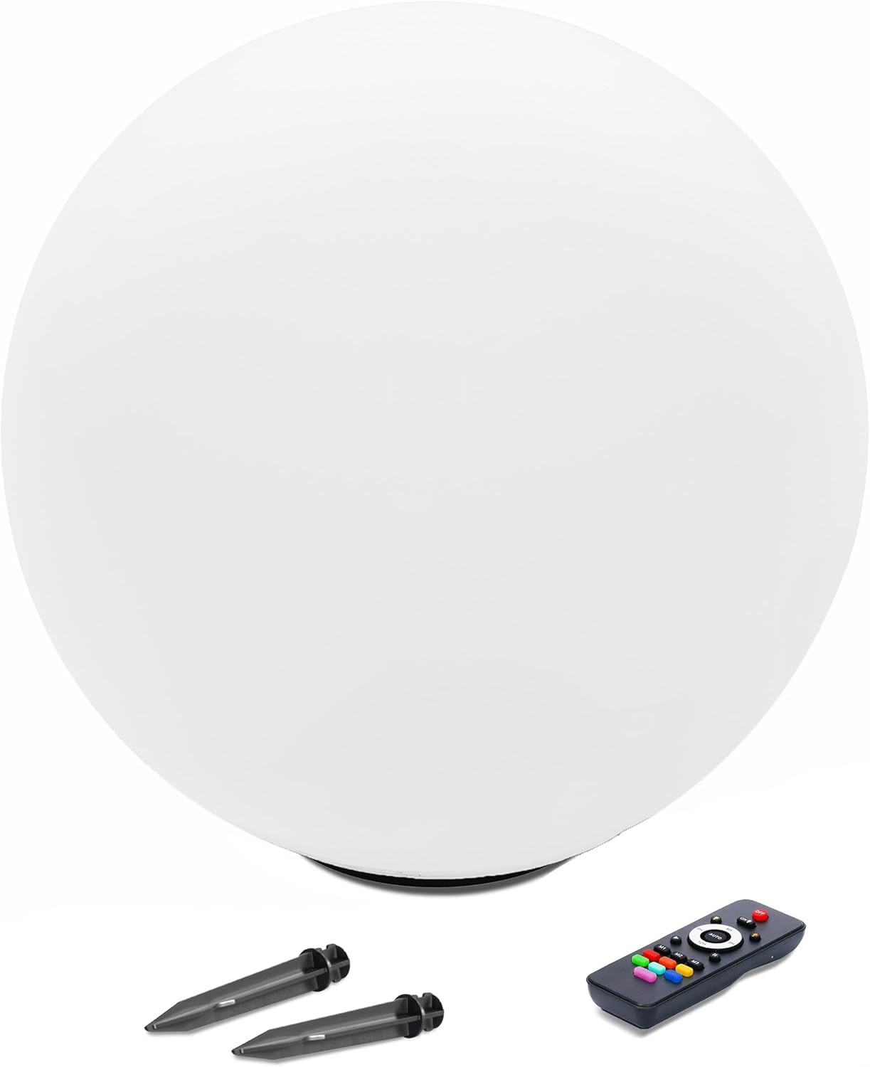 Esotec Solar Leuchtkugel Liana 50 CCT, multicolor, Fernbedienung, 2x Erdspieße, Li-Ion Akku, RGB LED Gartenkugel, Solarkugel, IP44, wetterfest, winterfest, außen, D=50cm, 102642
