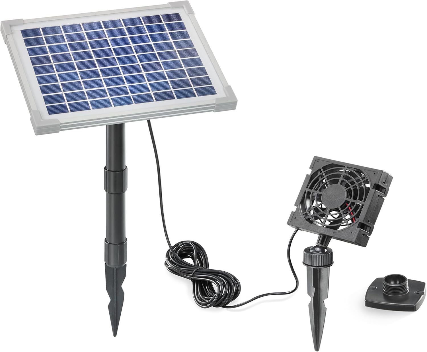 esotec Solar Lüfterset FreshAir, 18V/DC 5W, Luftstrom 90m3, Solarventilator Belüftungsset, Ventilator Gewächshaus, Lüftersystem, Lüfter 92x92mm, 101862