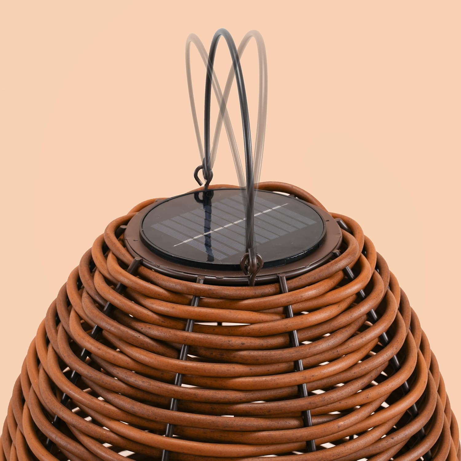 Esotec Solar Rattan Windlichter Victoria, 2er Set, Polyrattan, USB-C Ladeanschluss, CCT Funktion, 3 Lichtfarben, Akku, Metallgestell, IP44, Solarleuchte Rattan, wetterfest, outdoor, außen, 102280 — Ansicht 4