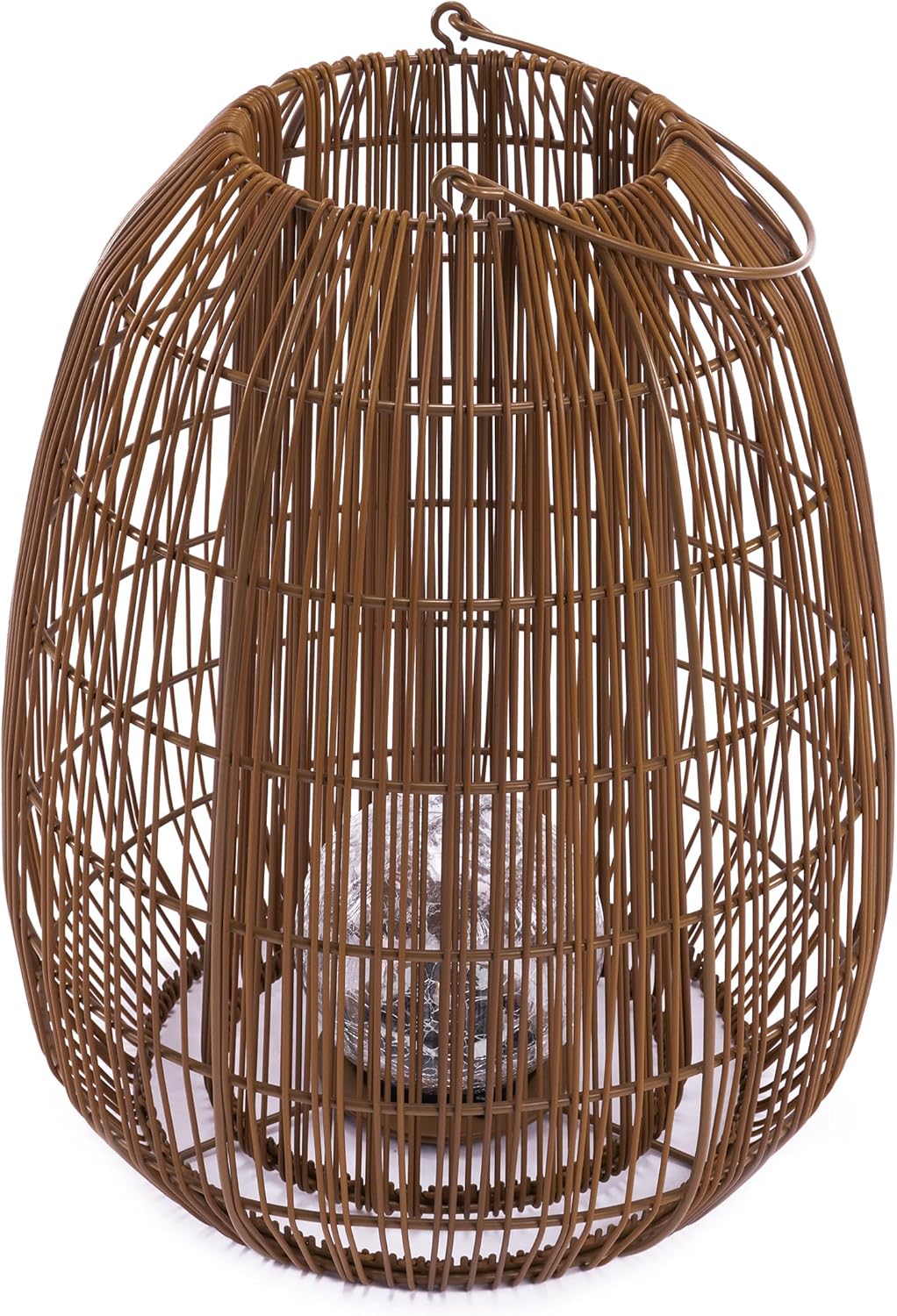 Esotec Solar Rattanleuchte Isabella 40, Crackle Bruchglas Kugel, Boho Windlichter für draußen, Polyrattan-Geflecht, Akku, Solarleuchte Rattan, wetterfest, outdoor, außen, IP44, Höhe 39,8cm, 102282 — Ansicht 5