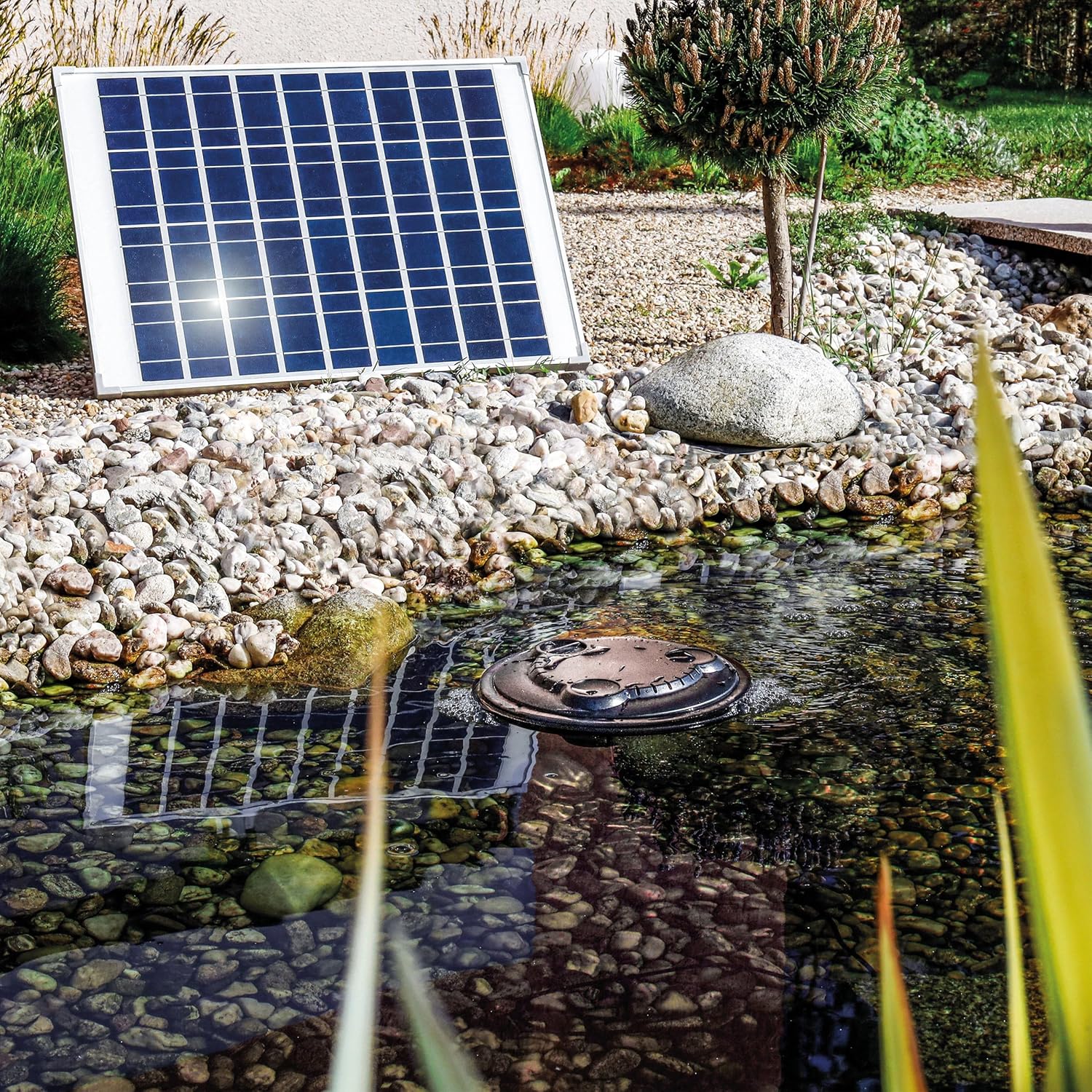 Esotec Solar Teichbelüfter Set schwimmend Power Float 35/400, 400l/h Sauerstoffpumpe, 18V/DC Teichpumpe, Luftpumpe Gartenteich, Belüftungspumpe, Teichzubehör, Solarpumpe, 101890 — Ansicht 5