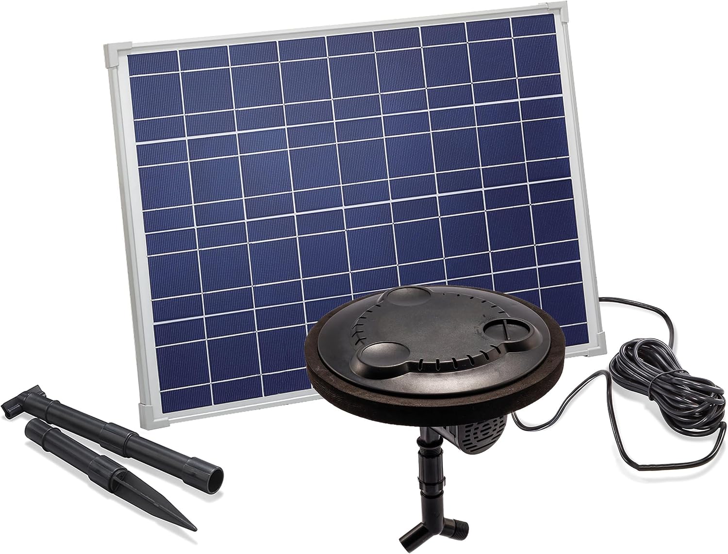 Esotec Solar Teichbelüfter Set schwimmend Power Float 35/400, 400l/h Sauerstoffpumpe, 18V/DC Teichpumpe, Luftpumpe Gartenteich, Belüftungspumpe, Teichzubehör, Solarpumpe, 101890