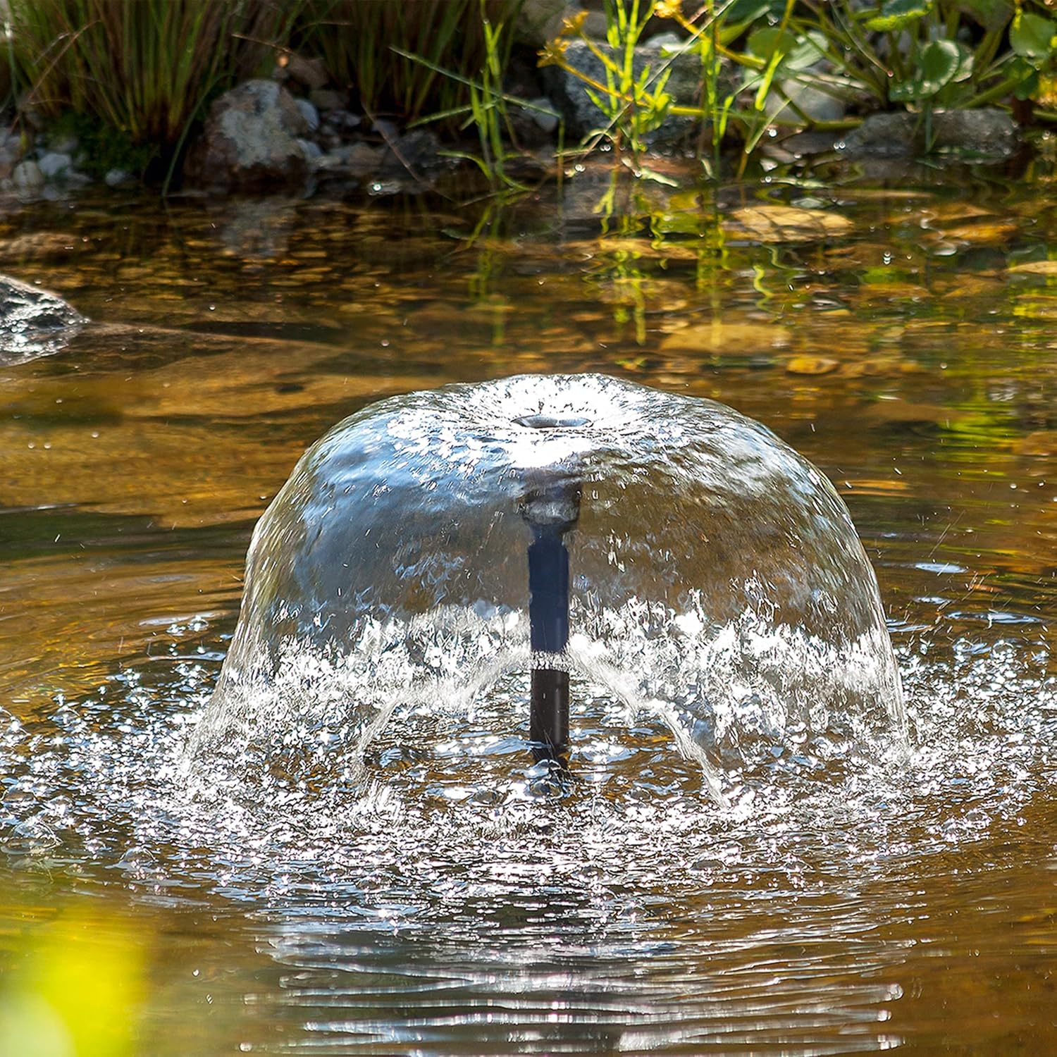 Esotec Solar Teichfilter mit Wasserspiel 25/1250, Solar Teichfilterset mit 1250 l/h Teichpumpe, Springbrunnen, 25Wp Solarmodul 100903 — Ansicht 5