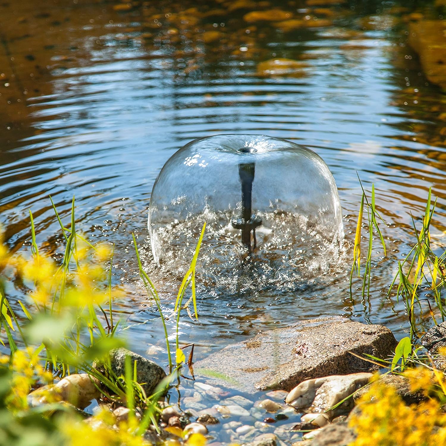 esotec Solar Teichpumpenset 25/700 LED, Teichpumpe mit Filter, außen Sprinklerpumpe 700l/h, LiFePo4 Akku, Solarmodul 25W, Solarbrunnen, Gartenteich Wasserspiel, Springbrunnenpumpe 101024 — Ansicht 5