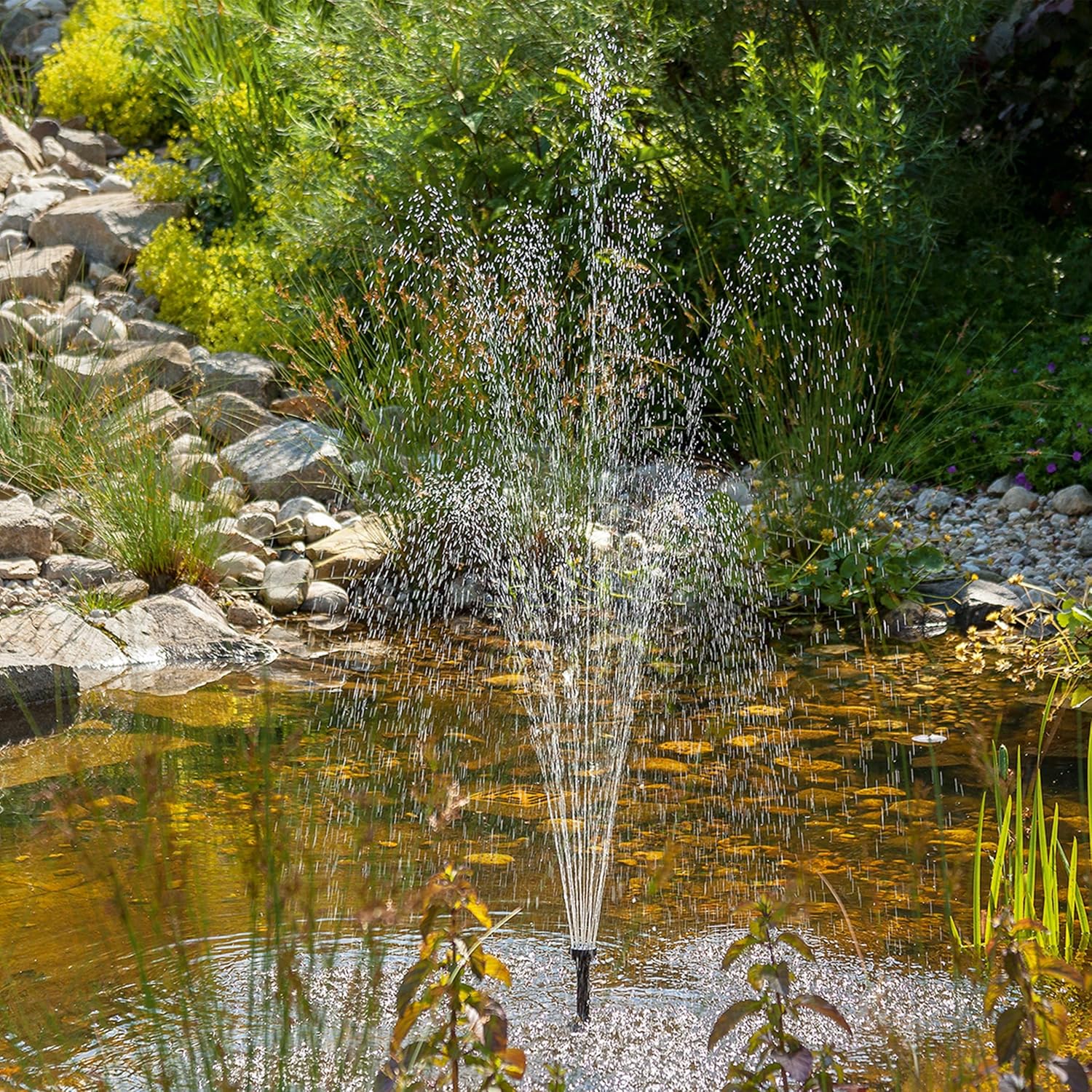esotec Solar Teichpumpenset 25/875 mit 25 W Solarmodul, Solarteichpumpe 875l/h, Wasserspiel Garten, Springbrunnen außen 101913 — Ansicht 5