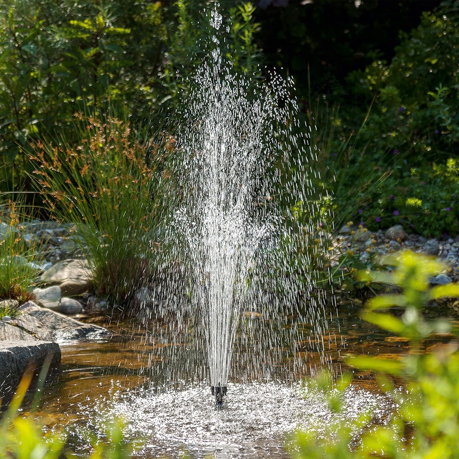 esotec Solar Teichpumpenset 50 1300 LED proBatt, Komplettset, Akkubox, Springbrunnenpumpe Solarmodul, Wasserspiel Springbrunnen, Solarbrunnen Gartenteich, 1,6m, 1300l/h, outdoor, außen, 101926 — Ansicht 4