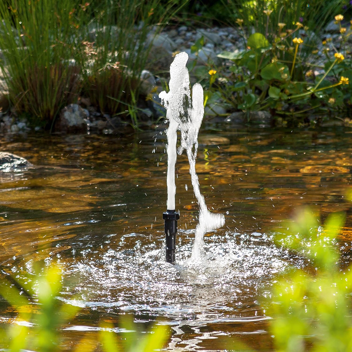 esotec Solar Teichpumpenset 50/1700 mit 2x 25 W Solarmodul, Solarteichpumpe 1700l/H, Wasserspiel Garten, Springbrunnen außen 101916 — Ansicht 6