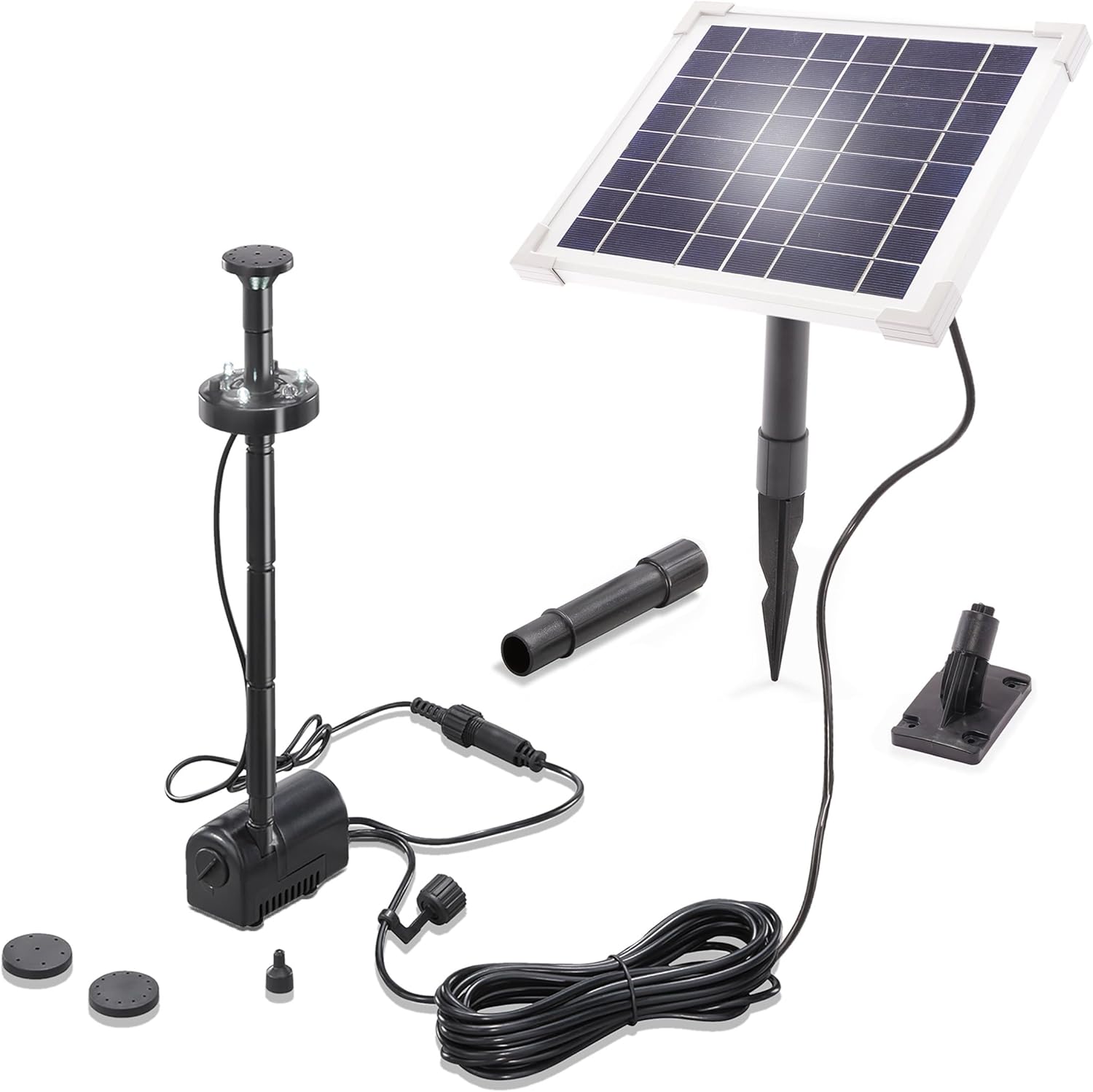 esotec Solar Teichpumpenset 6 220 LED, Komplettset, Sprinklerpumpe 220/h, LiFePo4 Akku, Erdspieß, Solarmodul 6W, Solarbrunnen Gartenteich, Wasserpiel Springbrunnenpumpe, outdoor, 101932