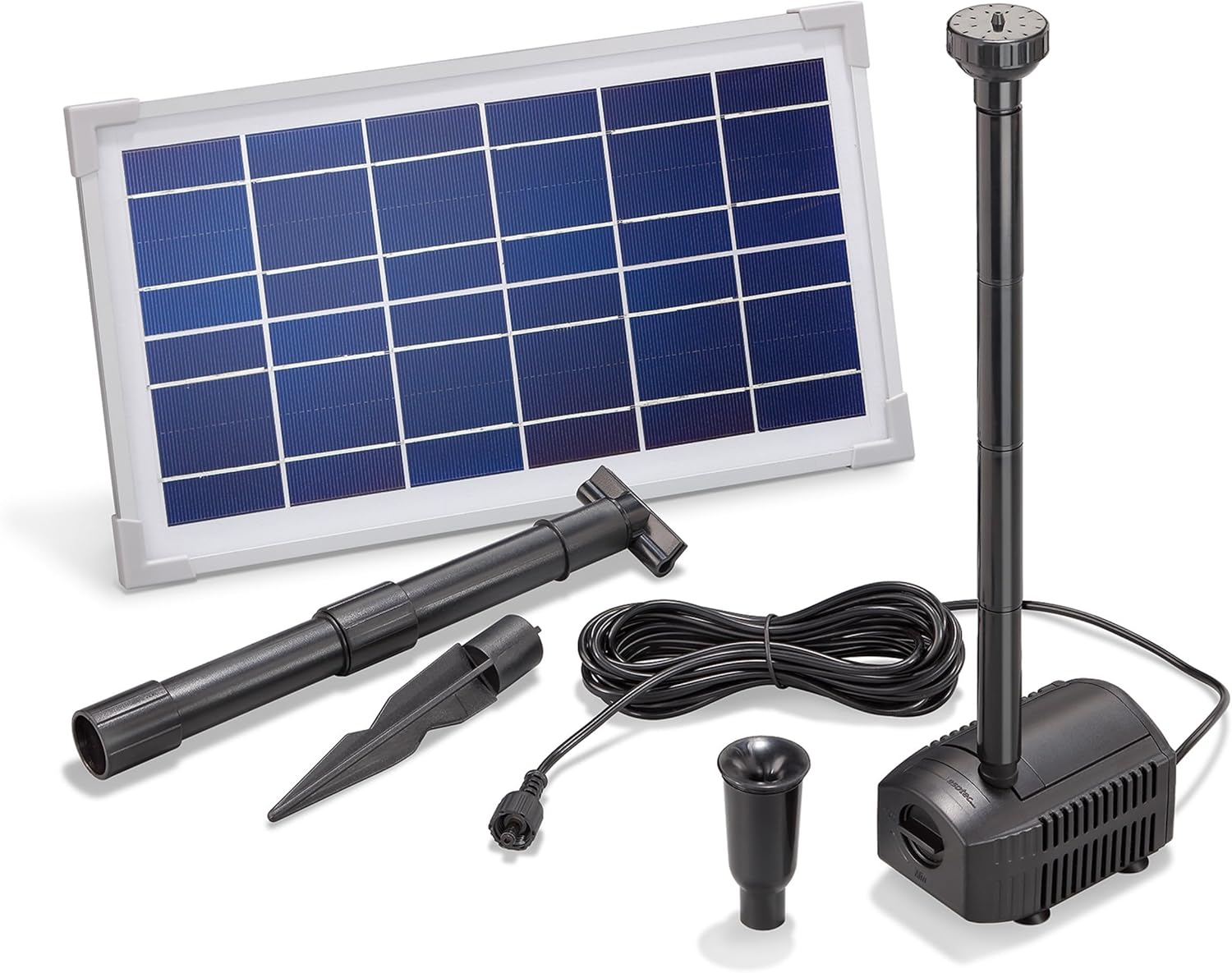 esotec Solar Teichpumpenset 8/380 mit 8 W Solarmodul, Solarteichpumpe, Wasserspiel Garten, Springbrunnen für außen 101910