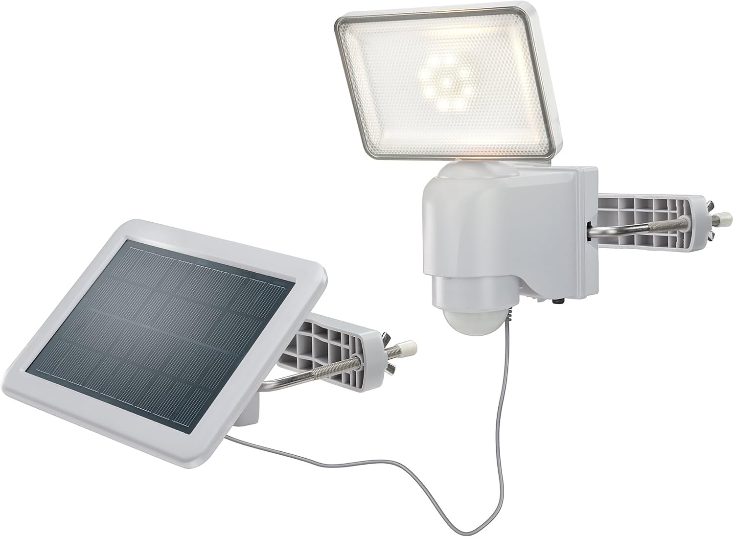 Esotec Solar Wandstrahler HighPower 500, PIR Bewegungsmelder, Akku, Lichtsystem, LED Flächenstrahler, Solarmodul, Solarstrahler, Wandleuchte, 2800K, Kunststoff, IP44, außen, wetterfest, 102510