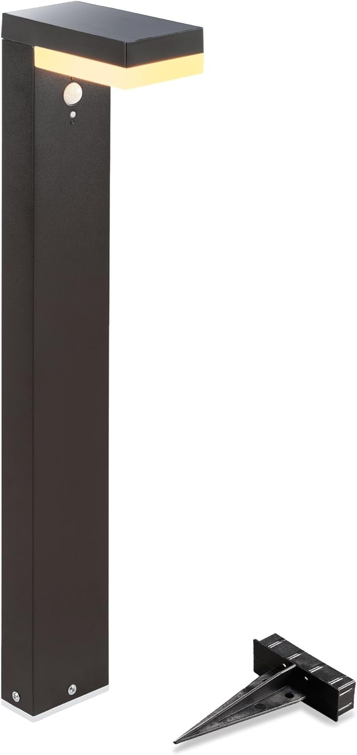 esotec Solar Wegeleuchte mit Bewegungsmelder Nala, H=70cm Außenleuchte, warmweiß 3000K, wechselbarer LiFePO4 Akku 102932