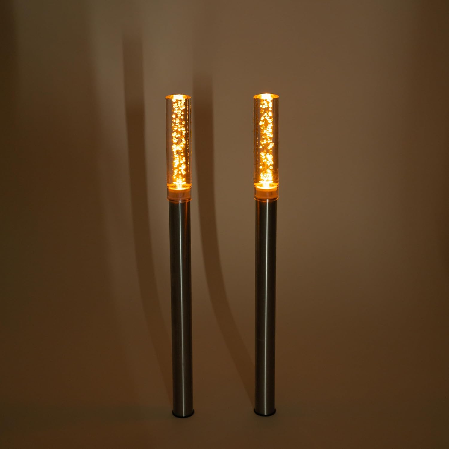Esotec Solarlampen für außen Leuchtstäbe TWINS 2er Set, bernsteinfarbenes LED-Licht, eingeschlossene Luftblasen, Gartenbeleuchtung, Wegeleuchte, Edelstahlrohr, winterfest 103307 — Ansicht 4
