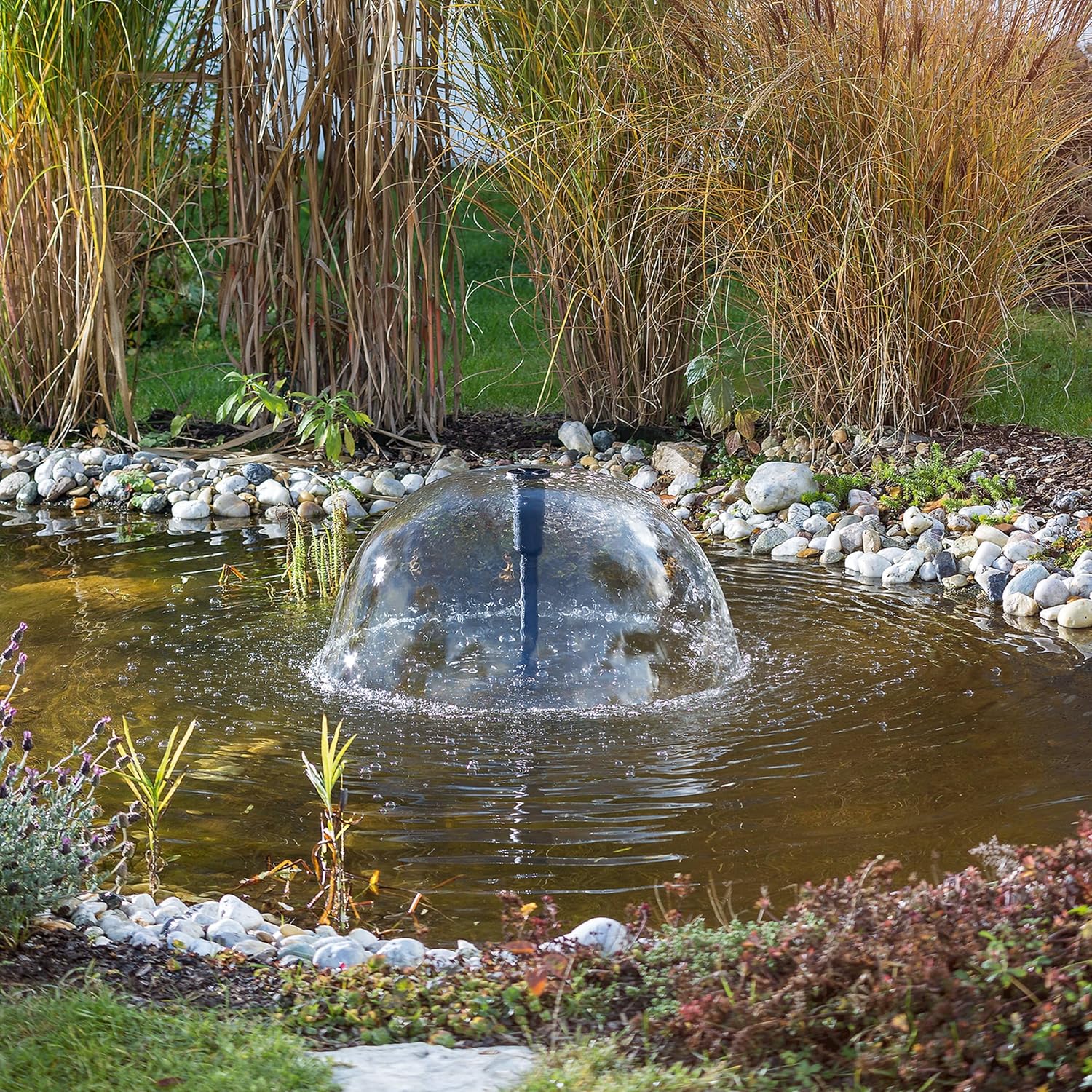 esotec Teichpumpe Fountain 3300/4300 mit Sprinklerset, Springbrunnenpumpe 4300 l/h, Teichpumpe mit 3 Fontänenaufsätzen, Wasserspielpumpe 101560 — Ansicht 4
