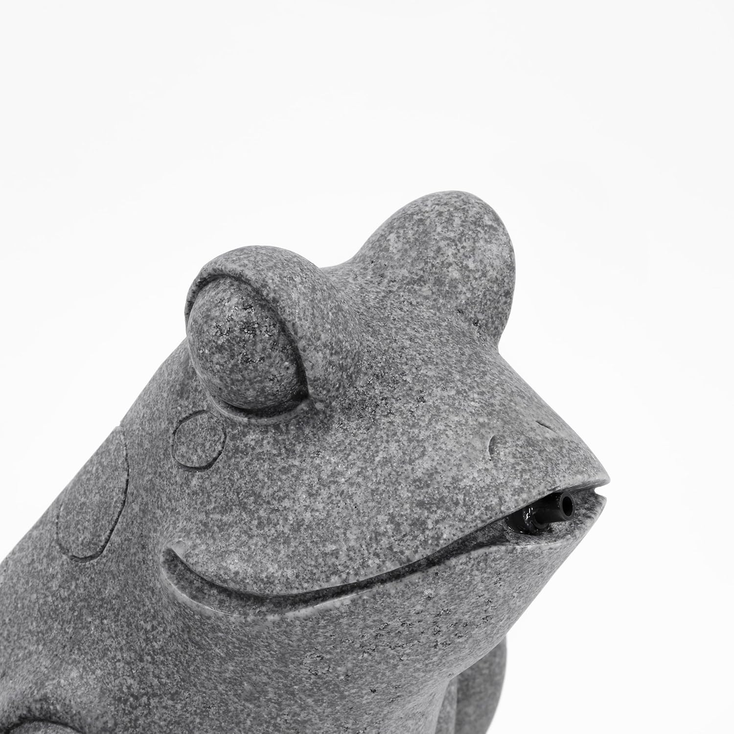 Esotec Wasserspeier Frosch in Natursteinoptik, Brunnenfigur für Teich & Garten aus Polyresin, Gartenfigur mit 3m Schlauch, Wasserspiel Figur, 31x36x30cm 100748 — Ansicht 3