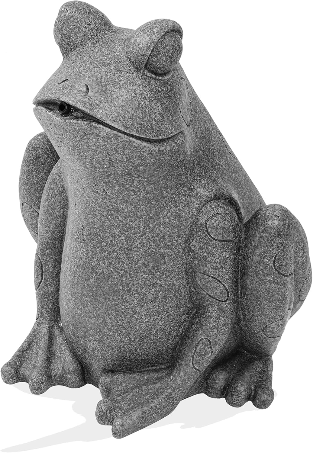 Esotec Wasserspeier Frosch in Natursteinoptik, Brunnenfigur für Teich & Garten aus Polyresin, Gartenfigur mit 3m Schlauch, Wasserspiel Figur, 31x36x30cm 100748