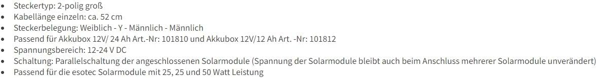 esotec Y-Verteiler 2-Pin groß für Solar Teichpumpen Akkuboxen Adapterkabel 101835 — Ansicht 2