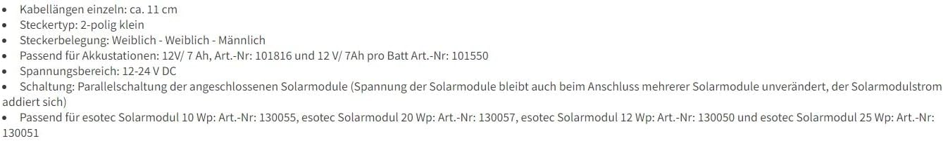 esotec Y-Verteiler 2-Pin klein für Solar Teichpumpen Akkuboxen Adapterkabel 101834 — Ansicht 2